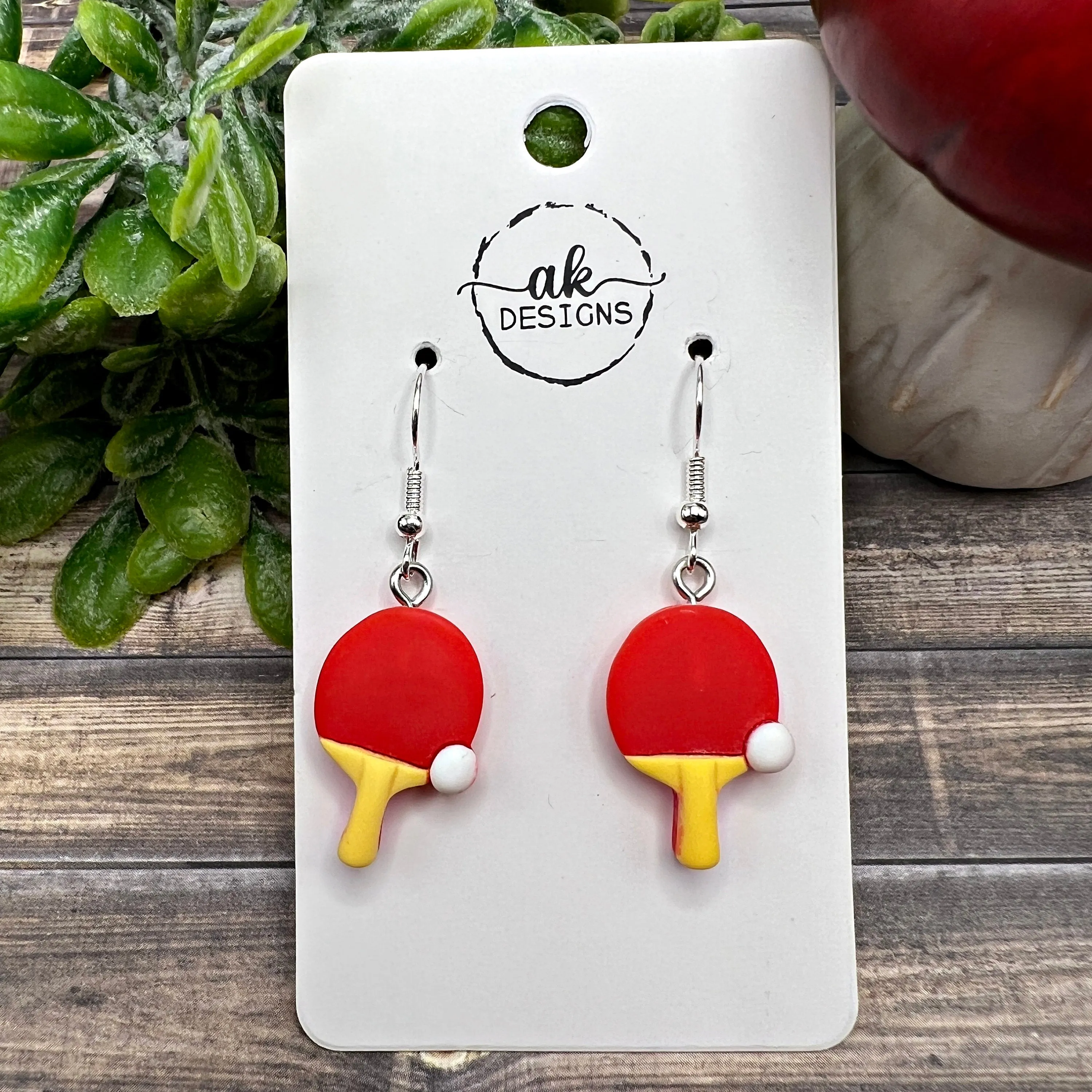 Sports Ball Soccer Football Ping Pong Table Tennis Volleyball Lightweight Resin  Earrings, Hypoallergenic Gift