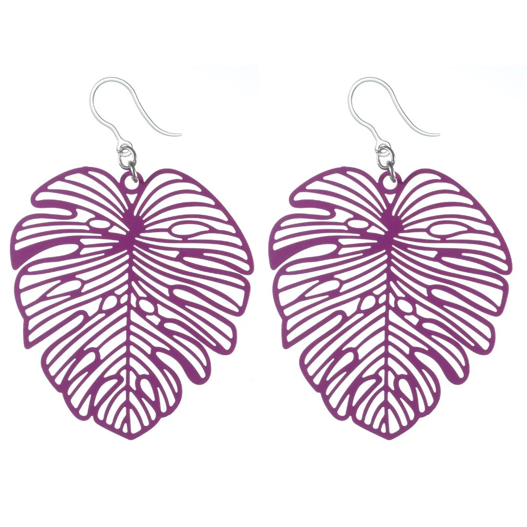 Spunky Leaf Dangles Hypoallergenic Earrings for Sensitive Ears Made with Plastic Posts