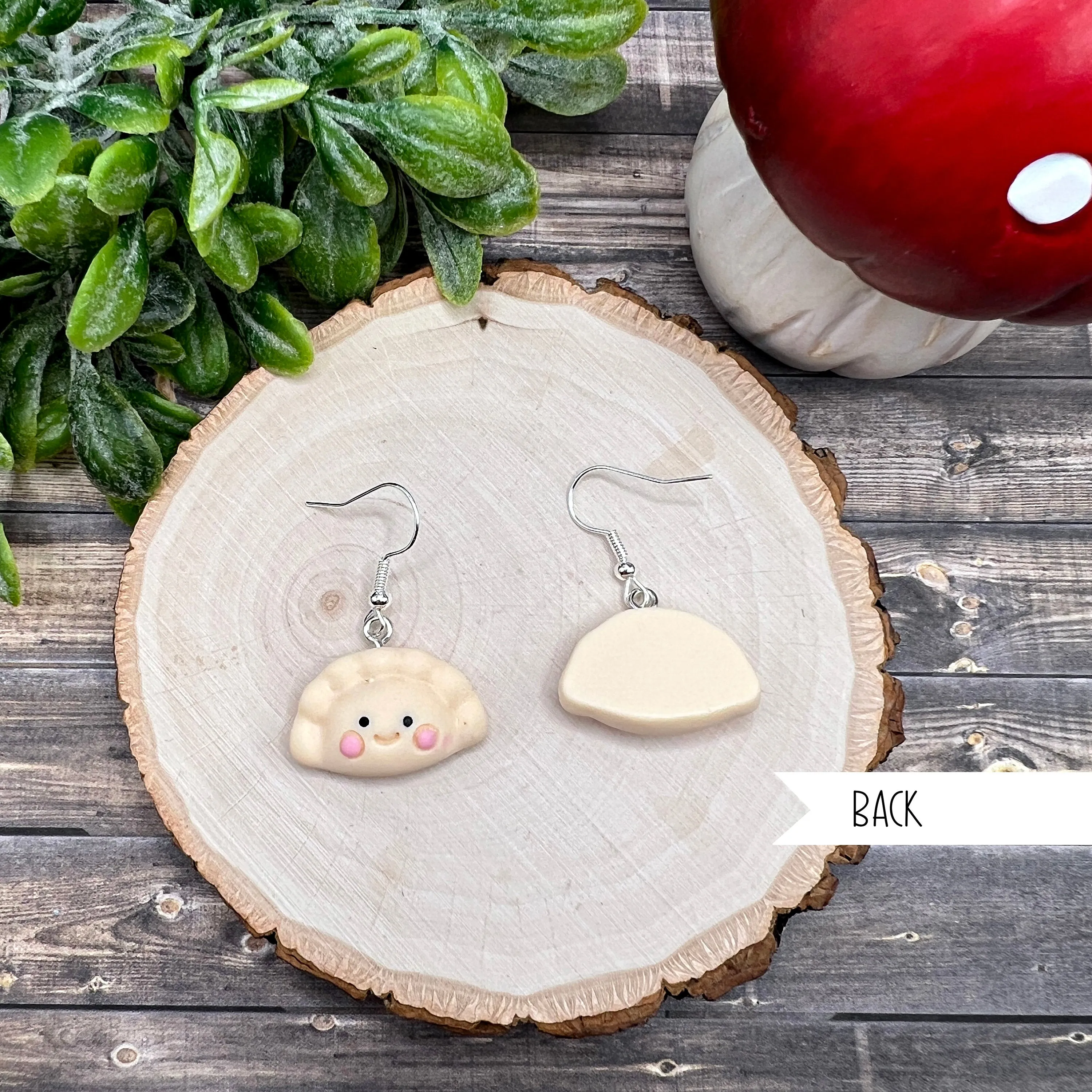 Steamed Dumpling Pierogi Empanada Kawaii  Earrings, Hypoallergenic Gift