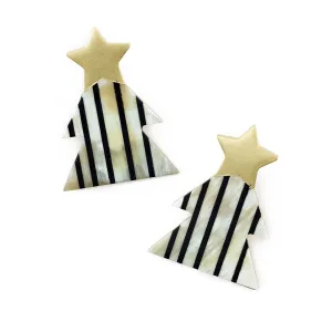 Striped Christmas Tree Earrings