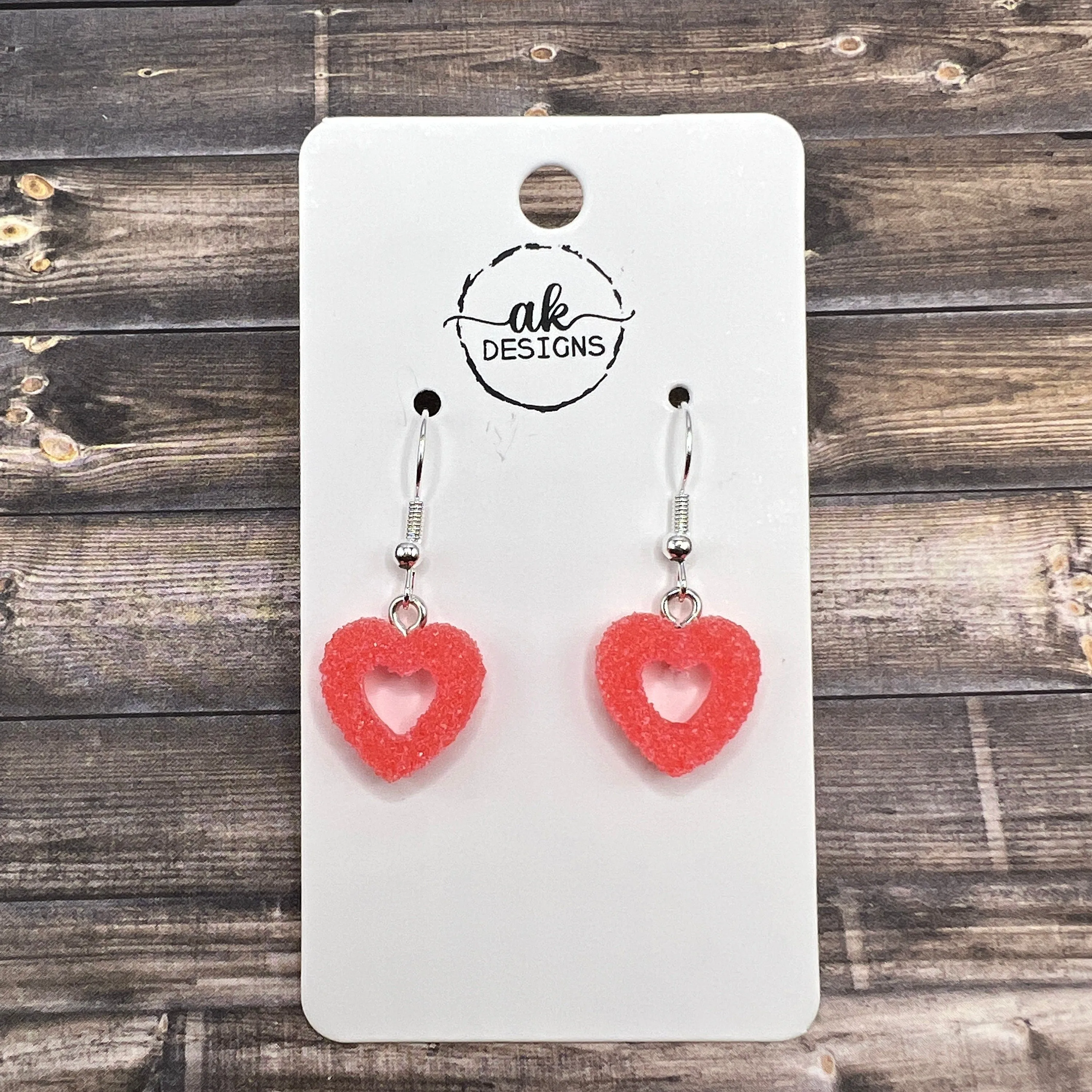 Sugar Sweet Coated Candy Hearts Darling Hypoallergenic Valentine's Day Love Earrings