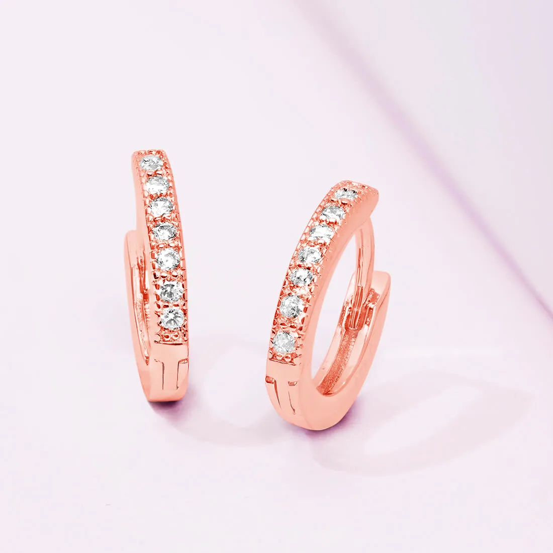 The Whimsical Rose Gold Hoop 925 Silver Earrings