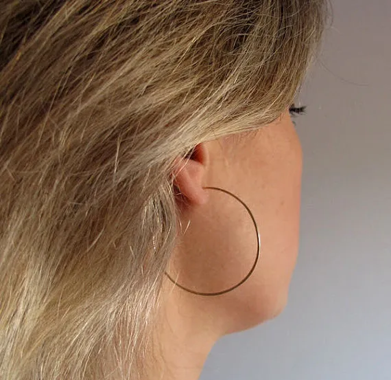 Thin Lightweight Gold Filled Hoop Earrings