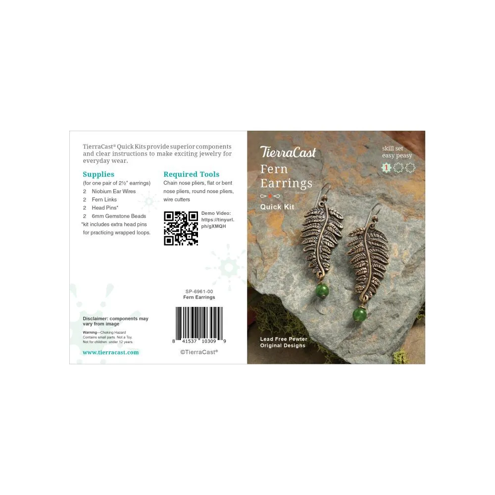 TierraCast Fern Earrings Jewellery Making Kit*