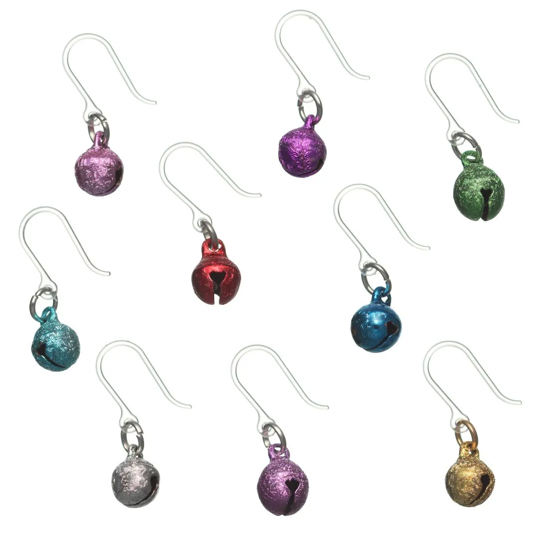 Tiny Jingle Bell Dangles Hypoallergenic Earrings for Sensitive Ears Made with Plastic Posts