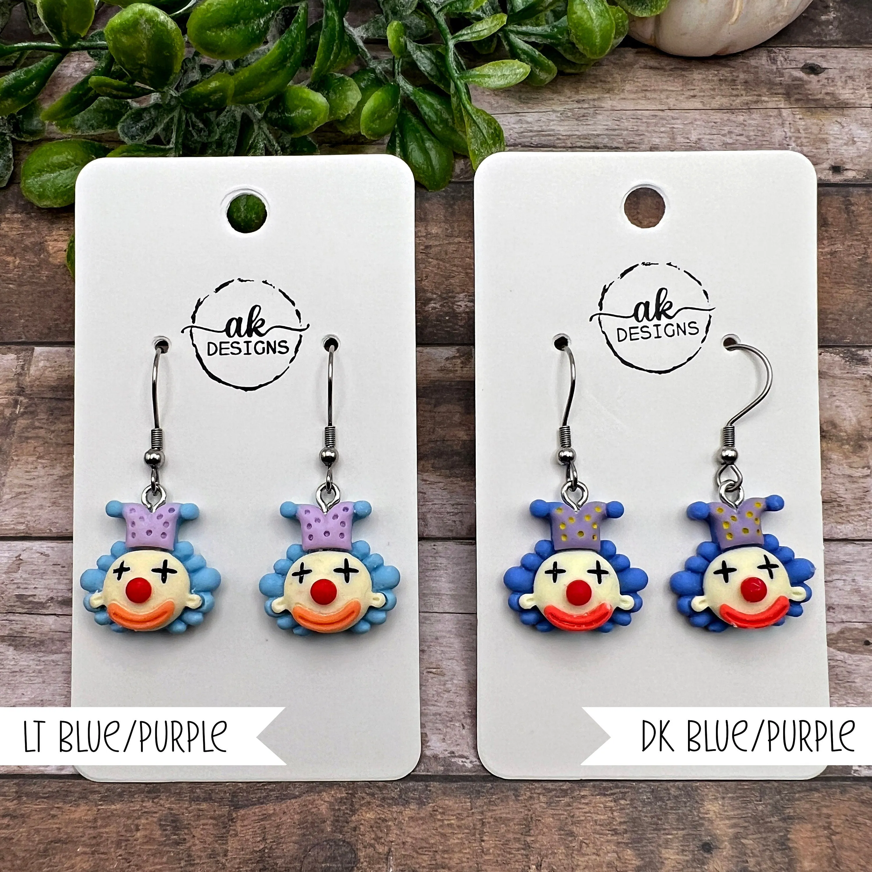 Weird Scary Kawaii Clown Hypoallergenic  Earrings Cute Yet Creepy