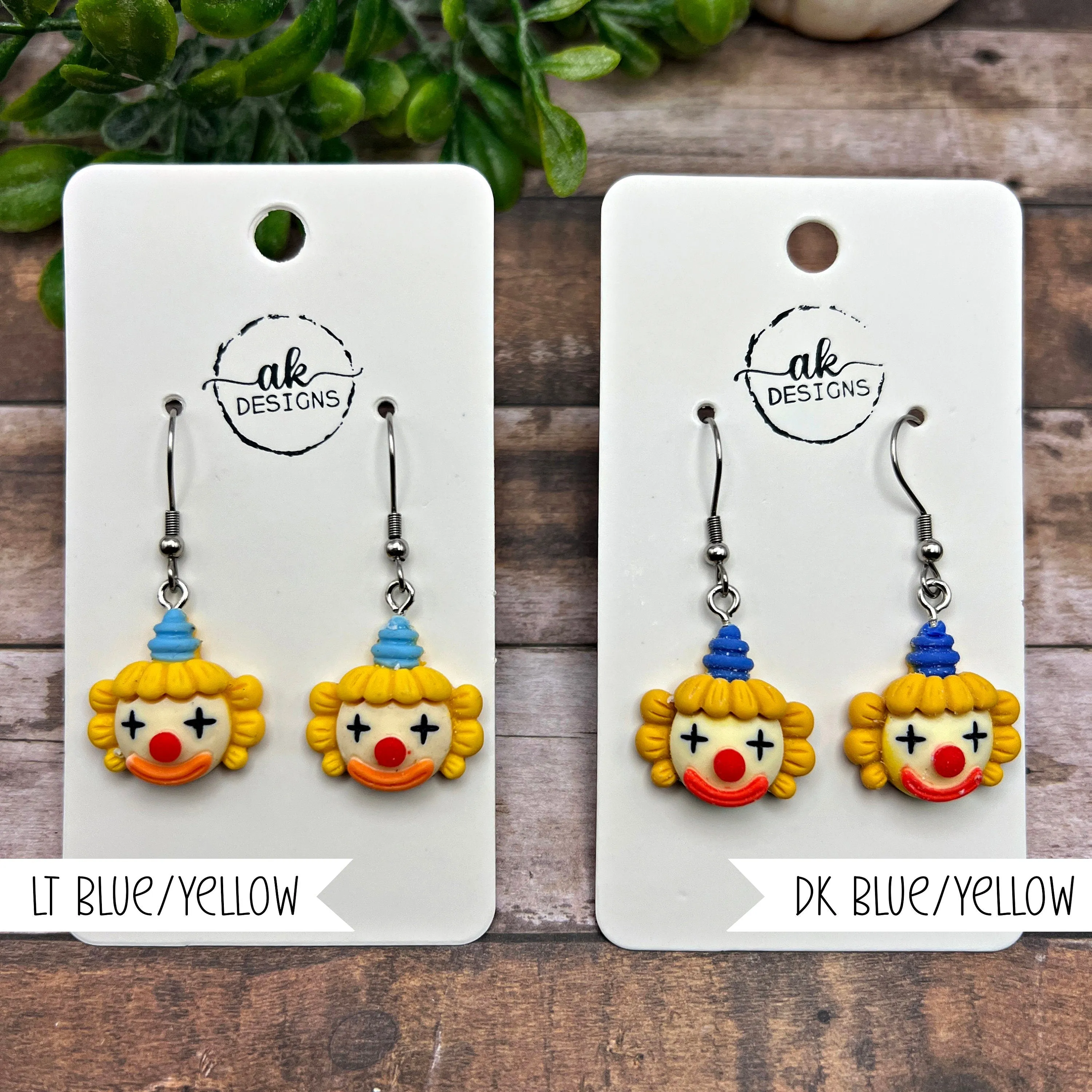 Weird Scary Kawaii Clown Hypoallergenic  Earrings Cute Yet Creepy