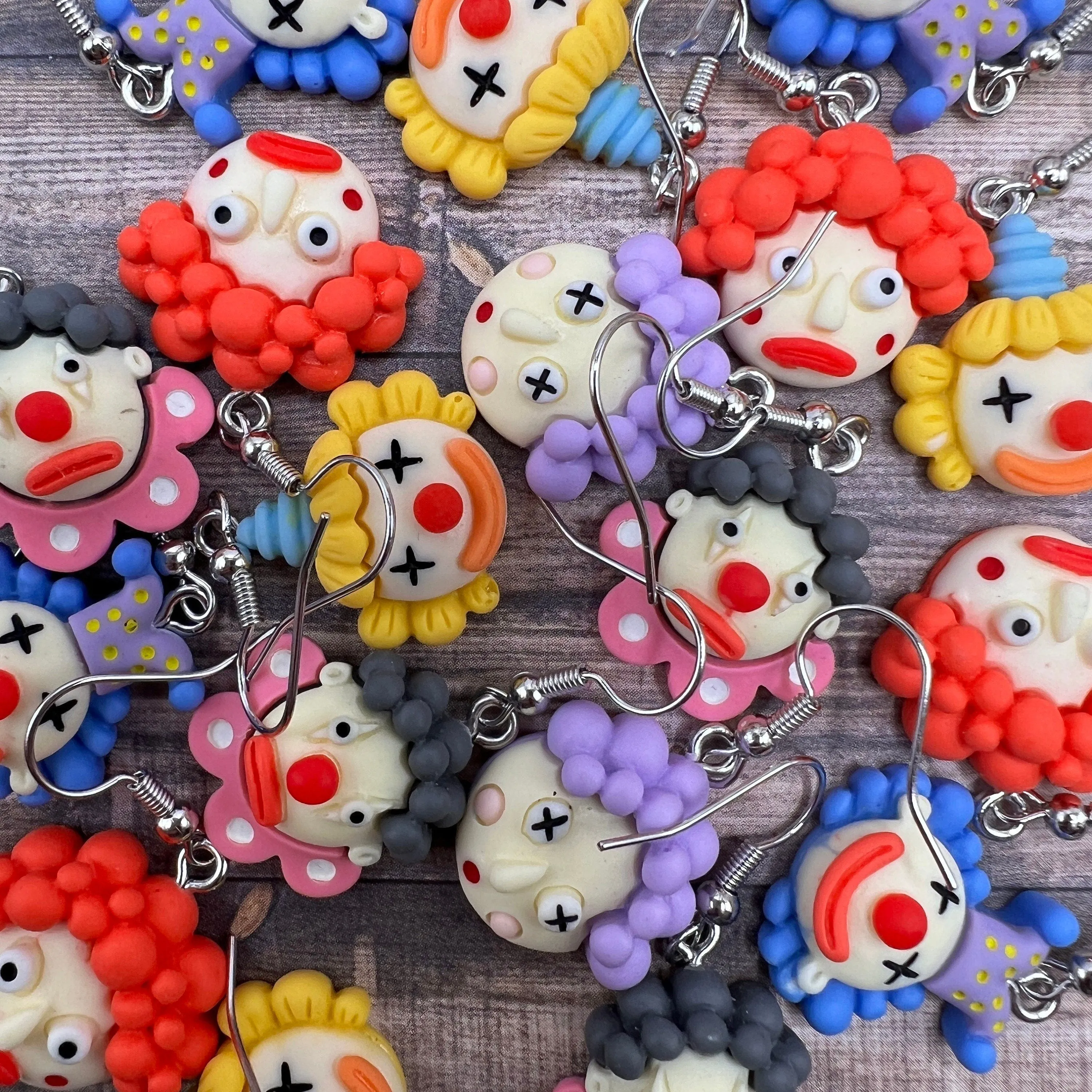 Weird Scary Kawaii Clown Hypoallergenic  Earrings Cute Yet Creepy