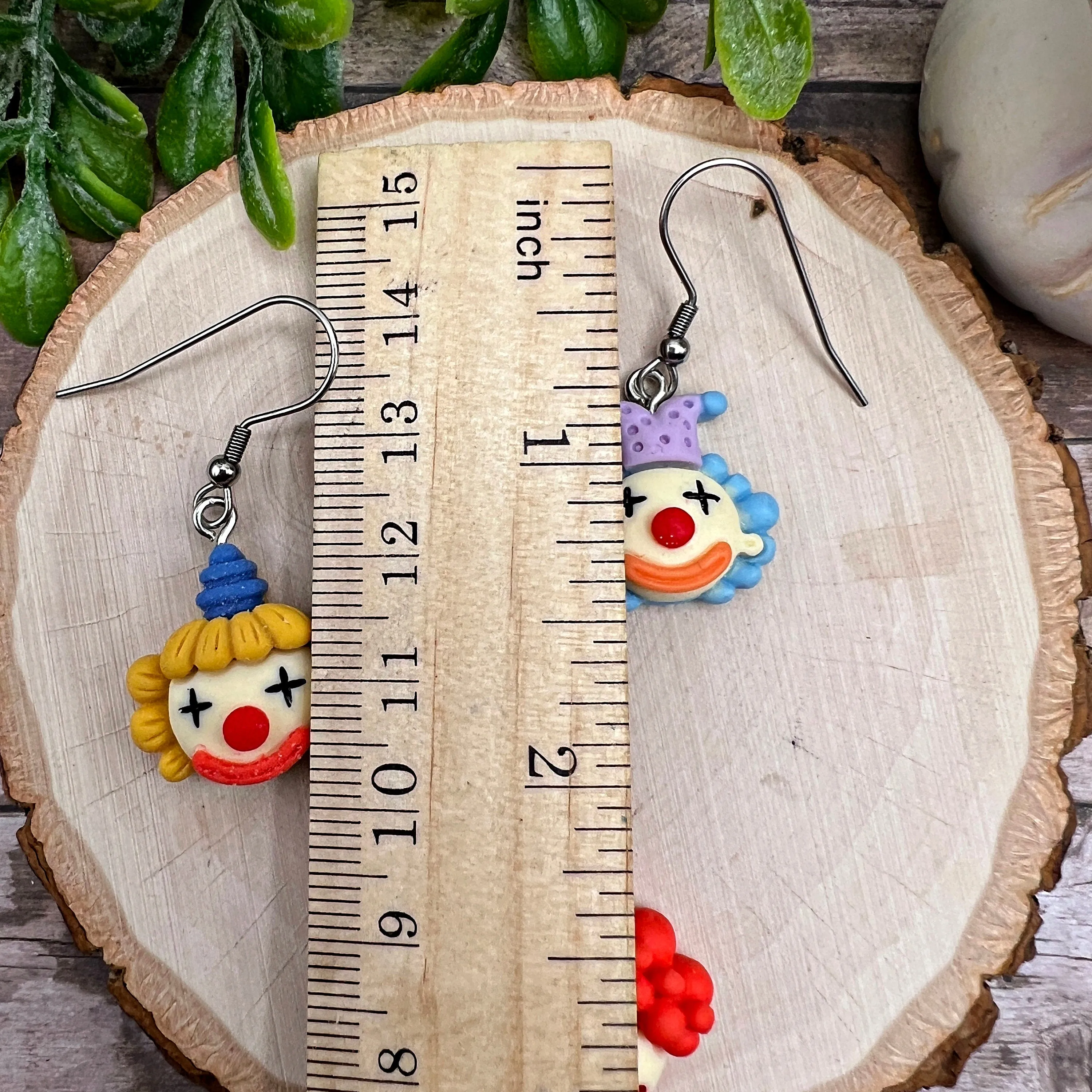 Weird Scary Kawaii Clown Hypoallergenic  Earrings Cute Yet Creepy