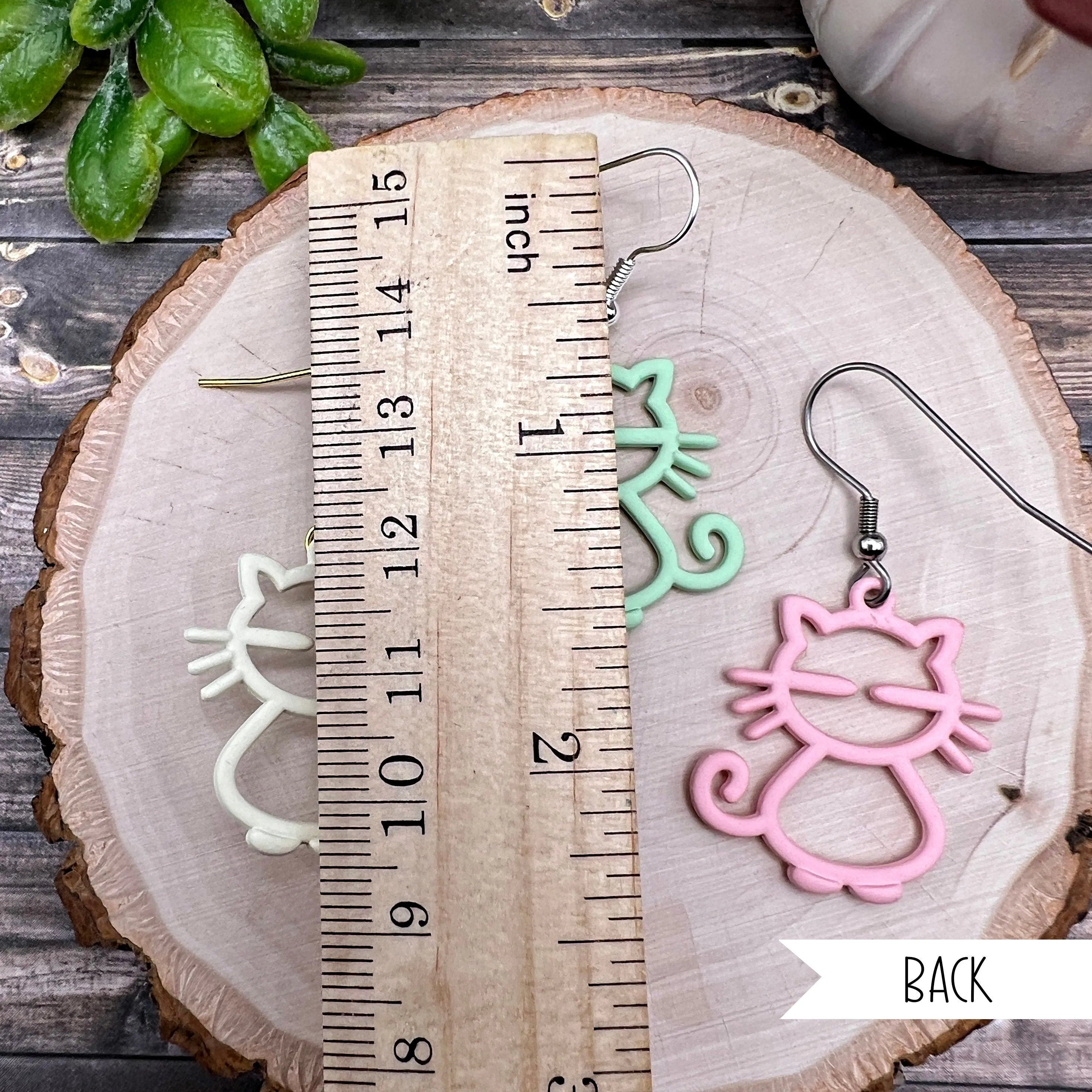 Whiskered Kitty Cat Earrings