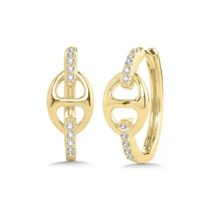 Yellow Gold Diamond Sectional Hoops