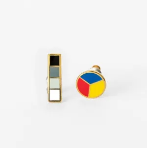 Yellow Owl Workshop - Colorwheel & Grayscale Earrings - Gold Artsy Statement Studs