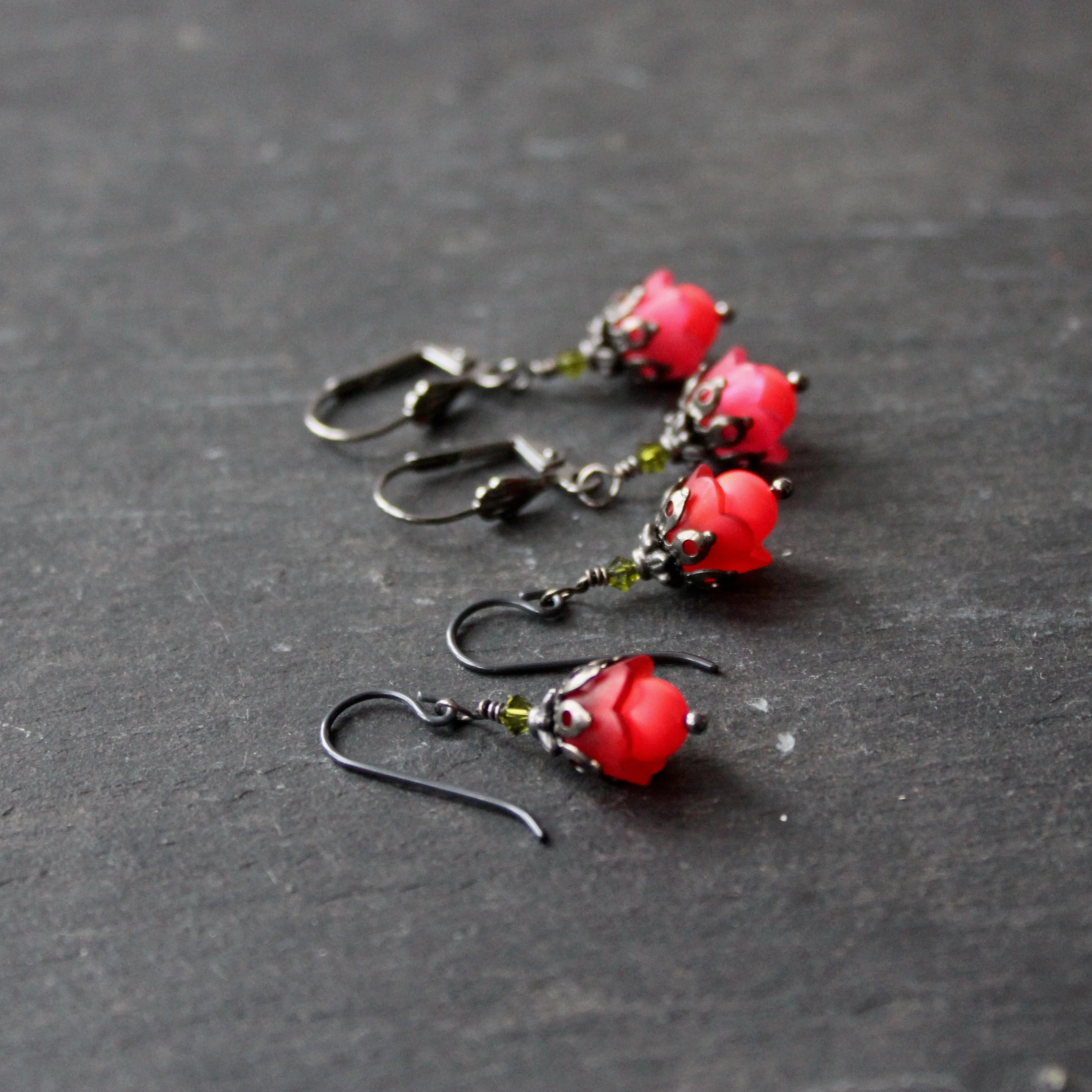 Yew Berry Red Fairy Earrings