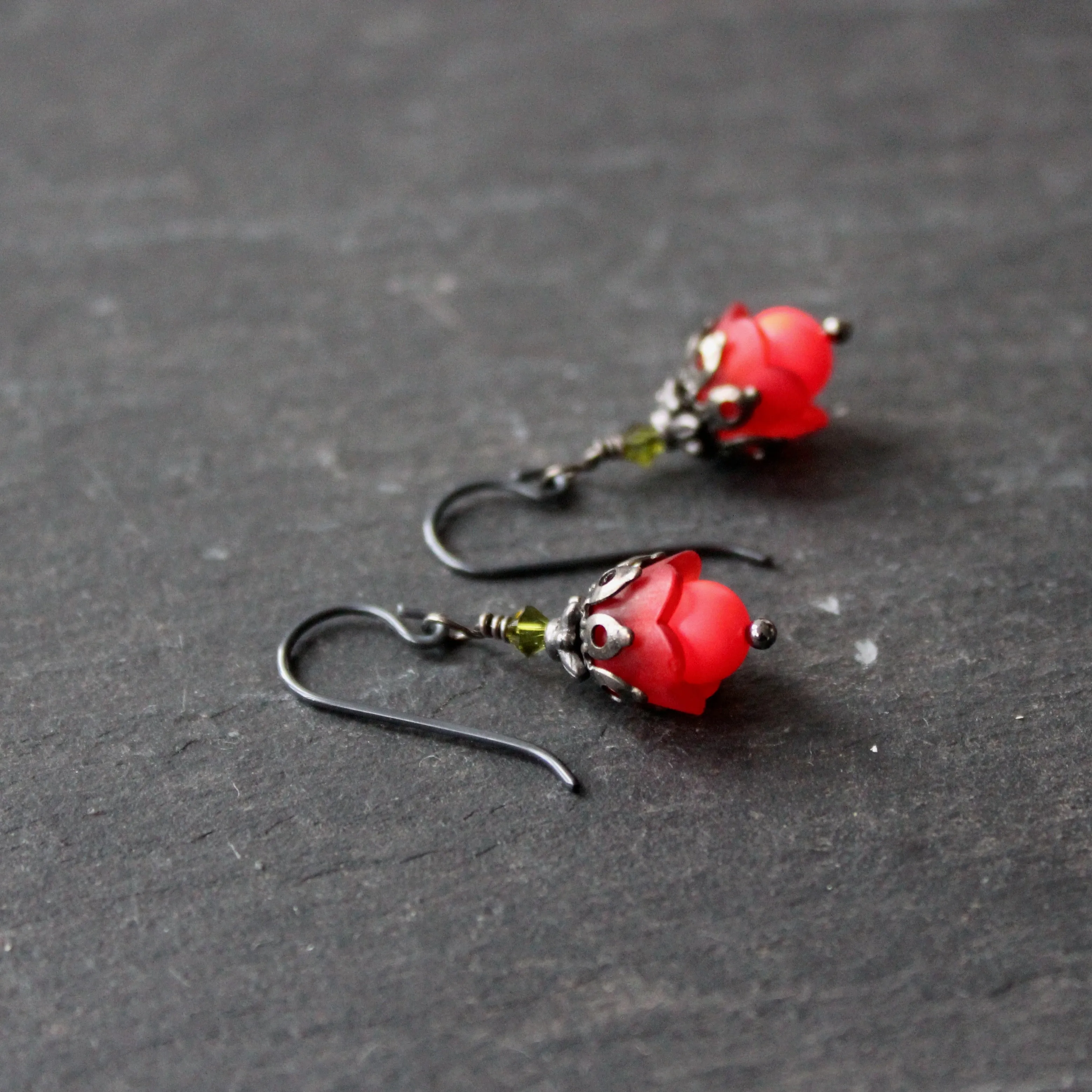 Yew Berry Red Fairy Earrings