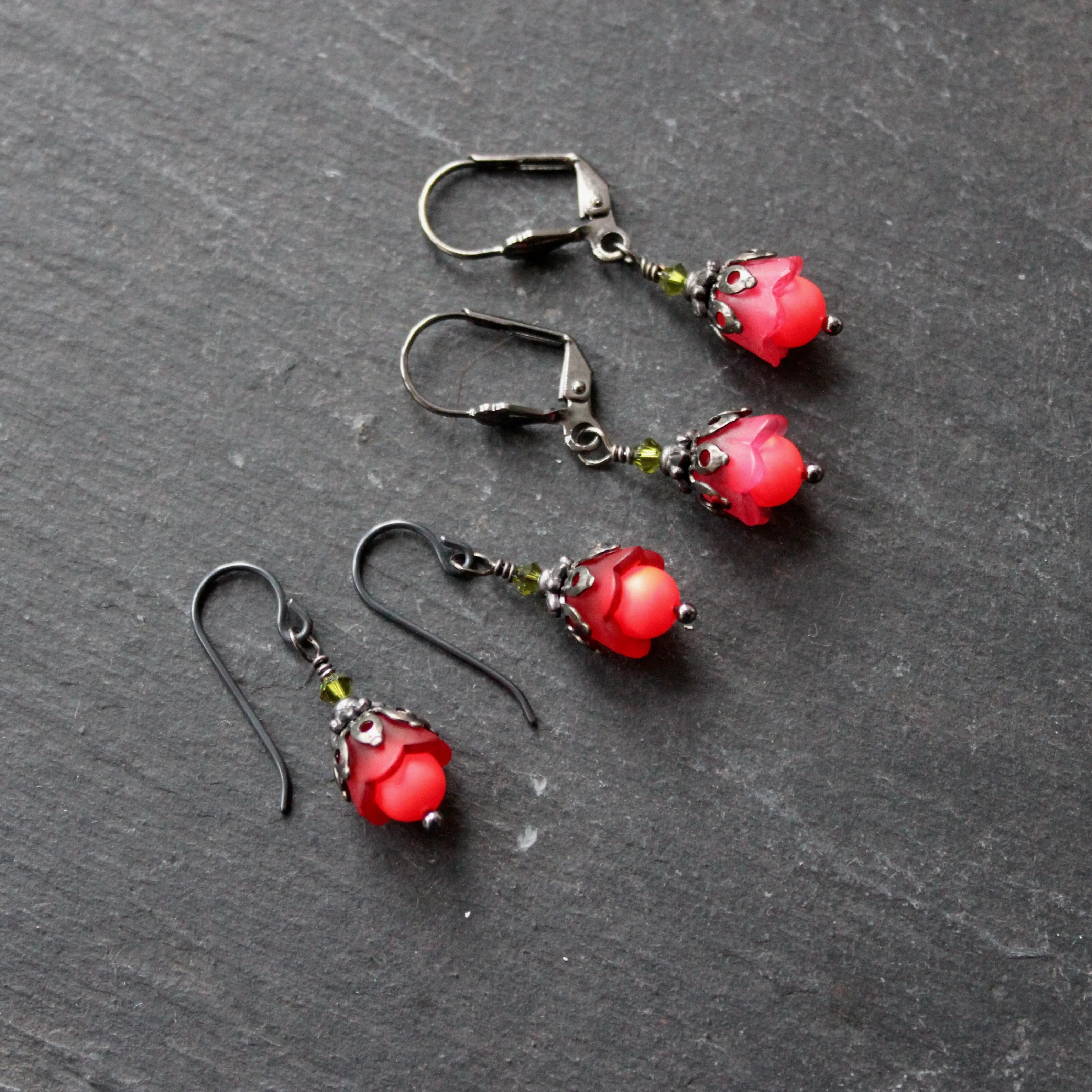 Yew Berry Red Fairy Earrings